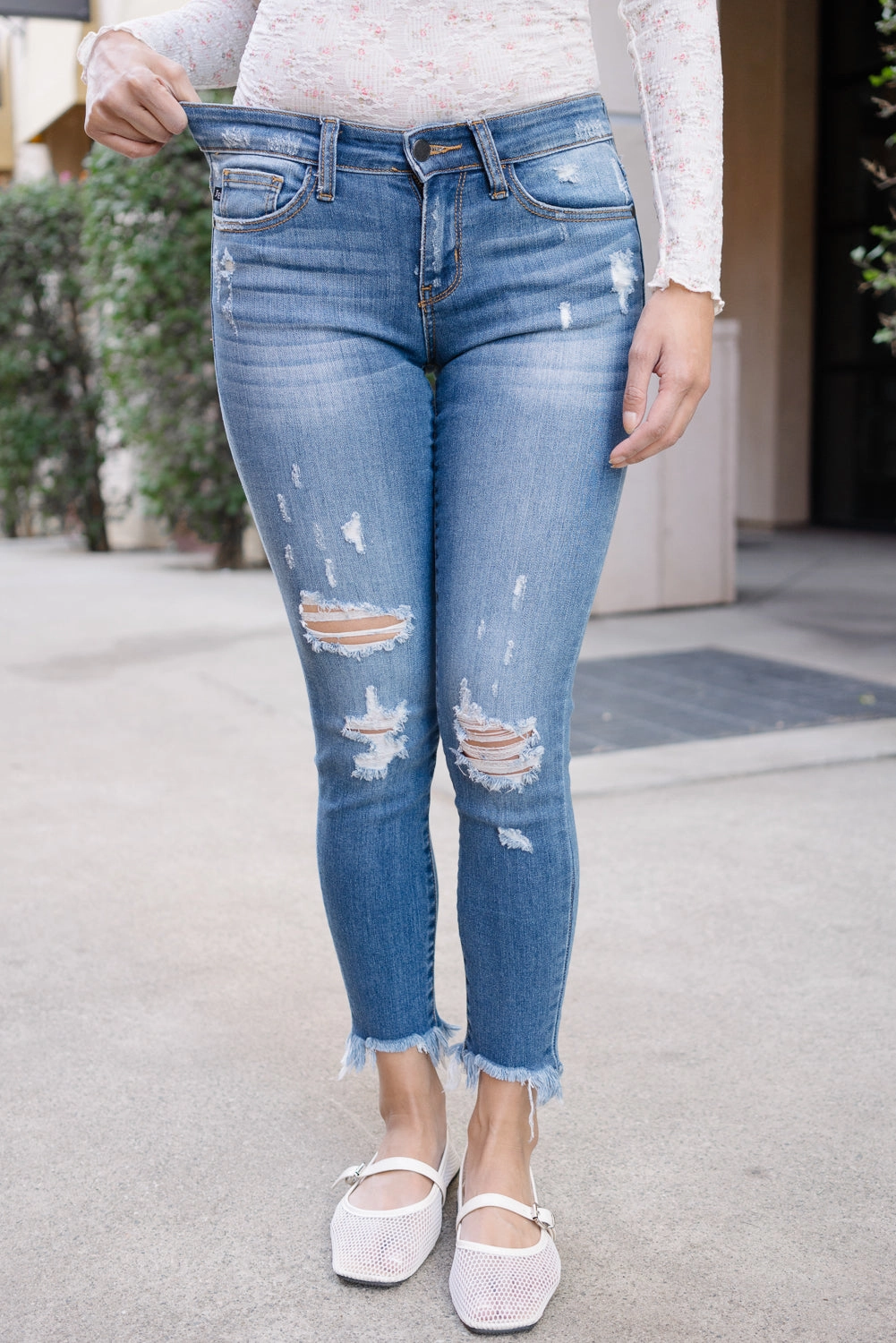 Amery Destroy Hem Skinny Jeans