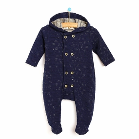 Bebbek Newborn Happy Camper Footed Jumpsuit - Navy Blue