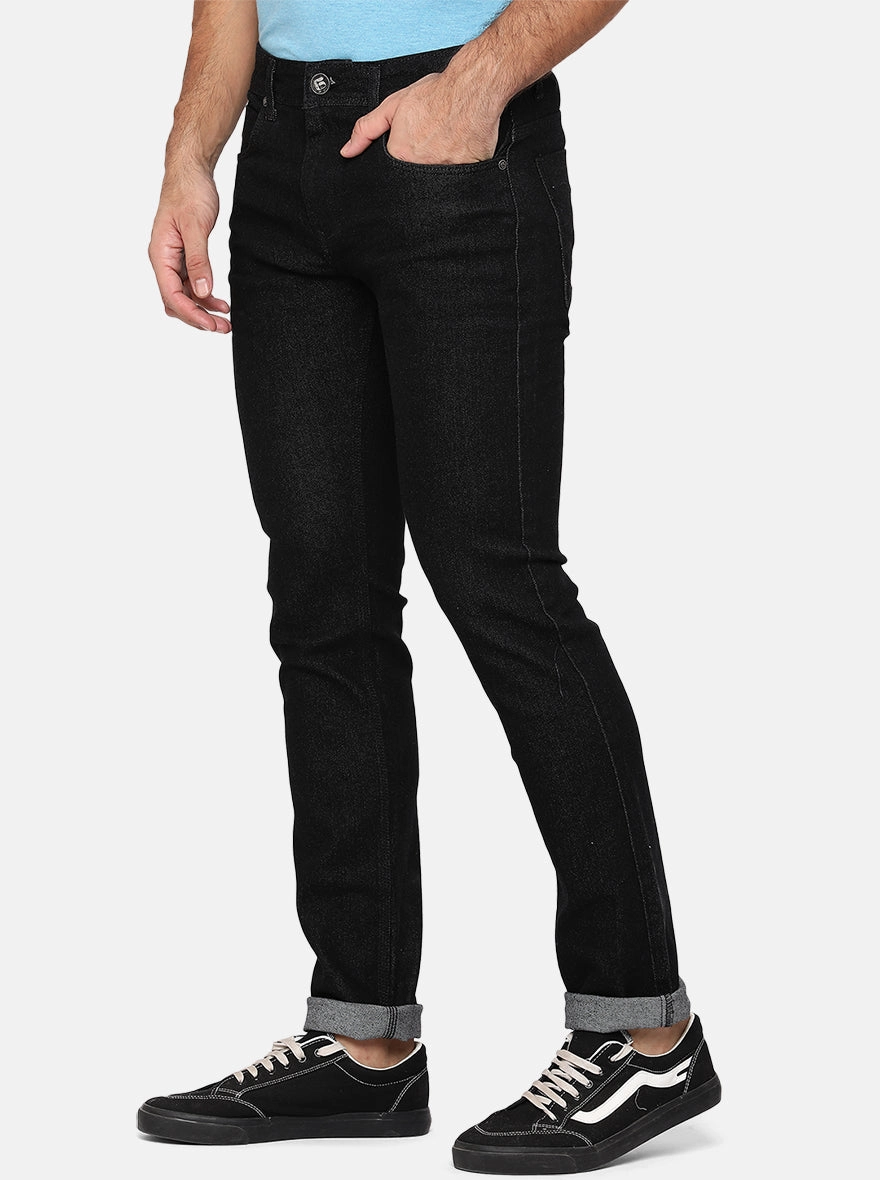 Black Washed Narrow Fit Jeans | Greenfibre