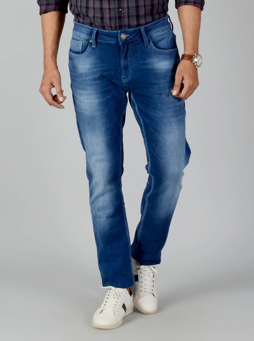 Blue Washed Slim Fit Jeans | JadeBlue