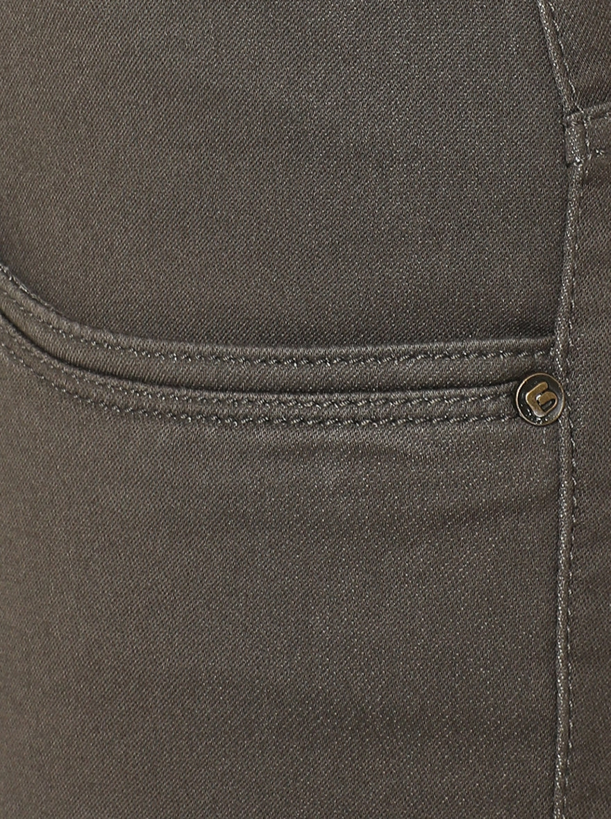 Brown Solid Narrow Fit Jeans | Greenfibre