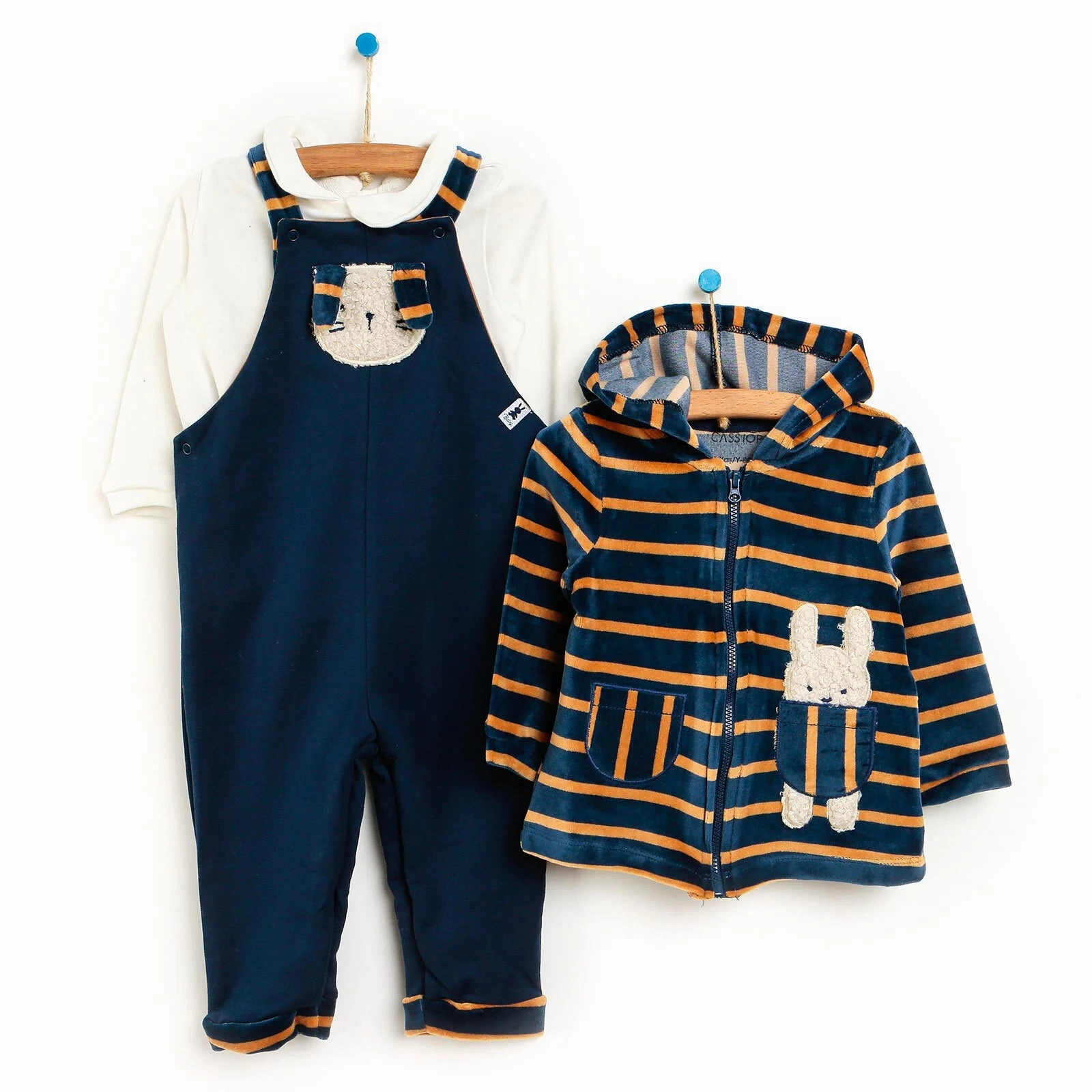 Cassiope Newborn Biscuits Overalls-Sweatshirt - Navy Blue