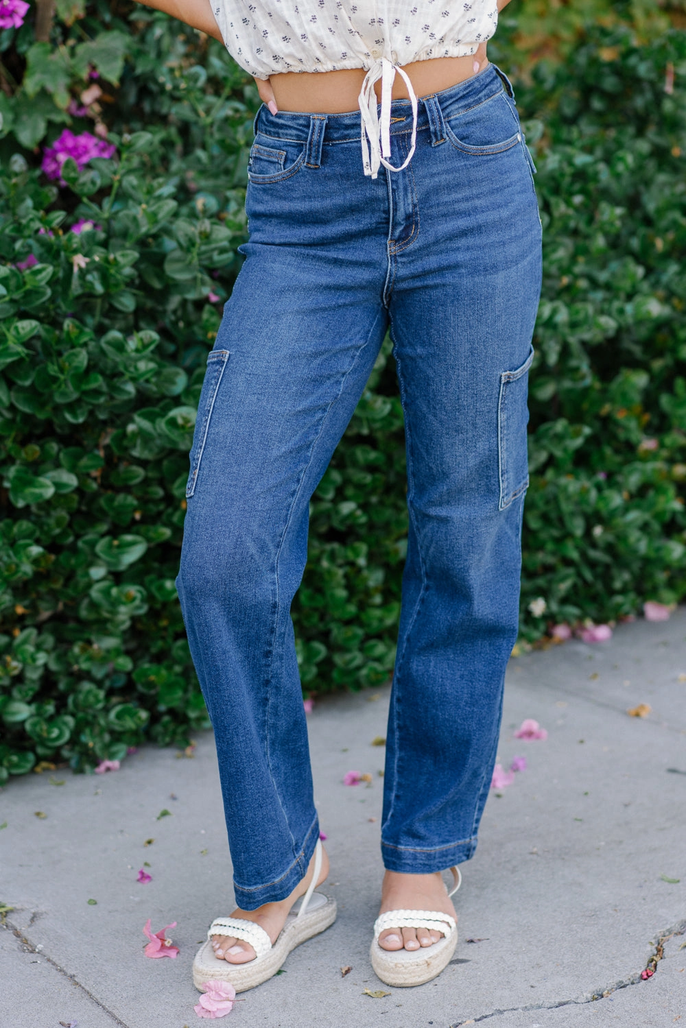 Courtney High Rise Cargo Wide Leg Jeans