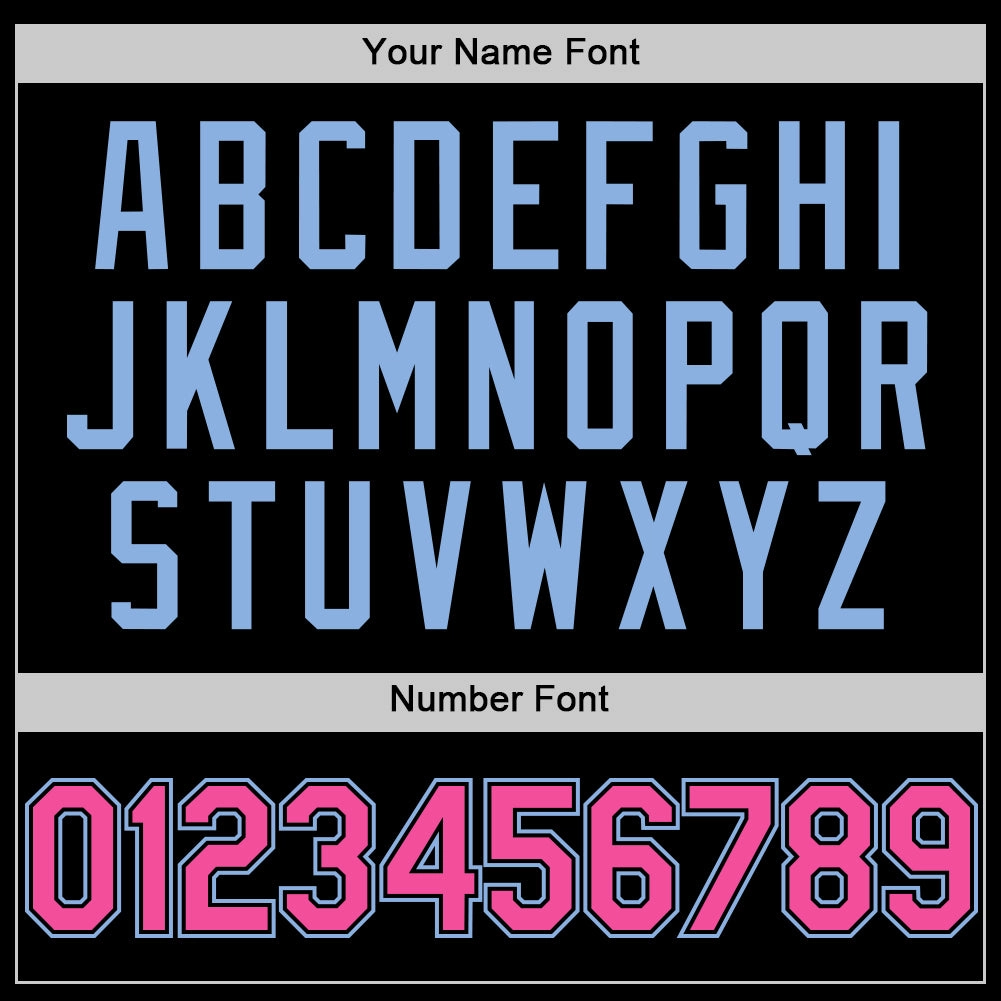 Custom Black Pink-Light Blue Line Authentic Baseball Jersey