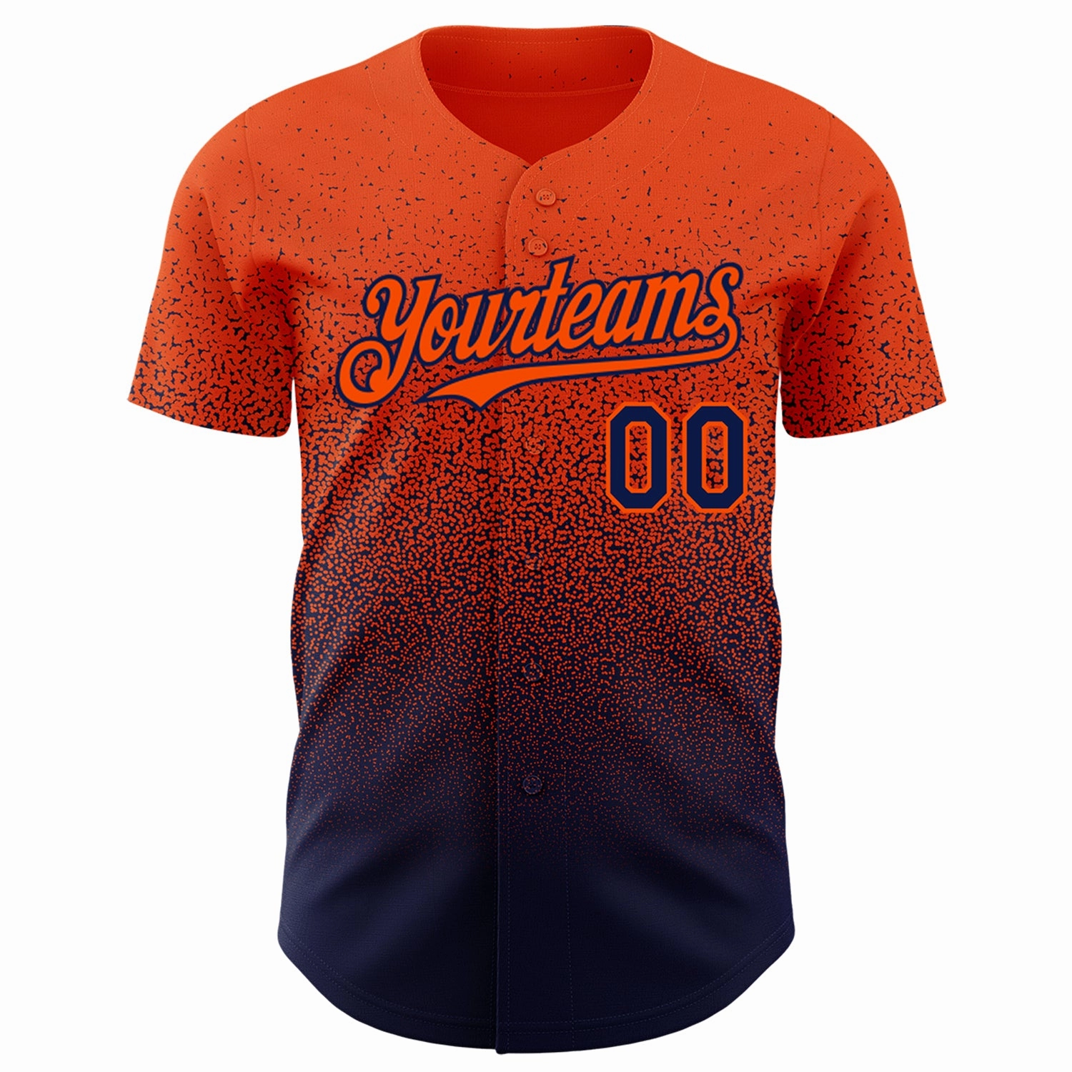 Custom Orange Navy Authentic Fade Fashion Baseball Jersey