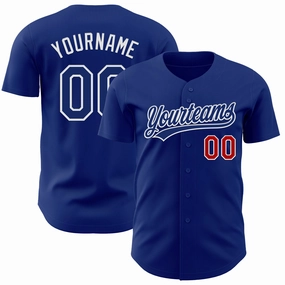 Custom Royal Red-White Authentic Baseball Jersey