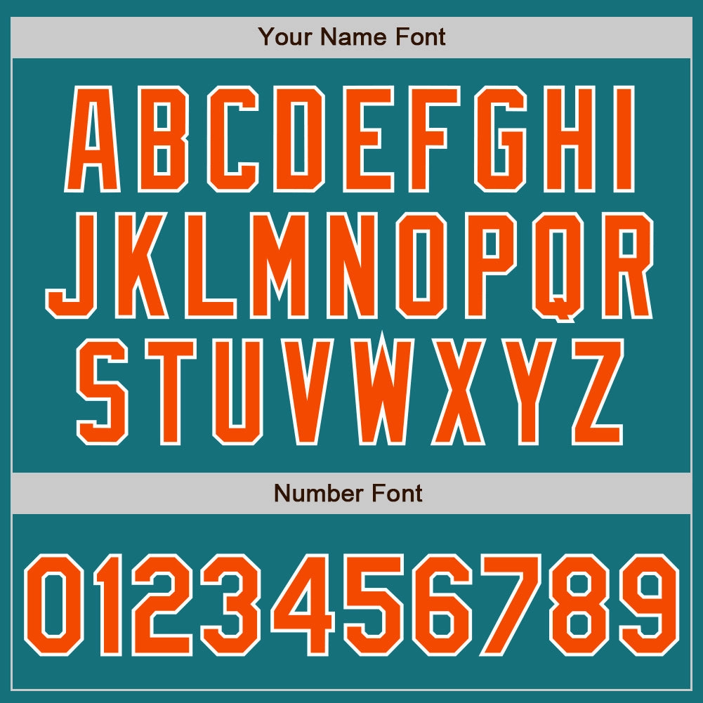 Custom Teal Orange Neon Green-White Authentic Split Fashion Baseball Jersey