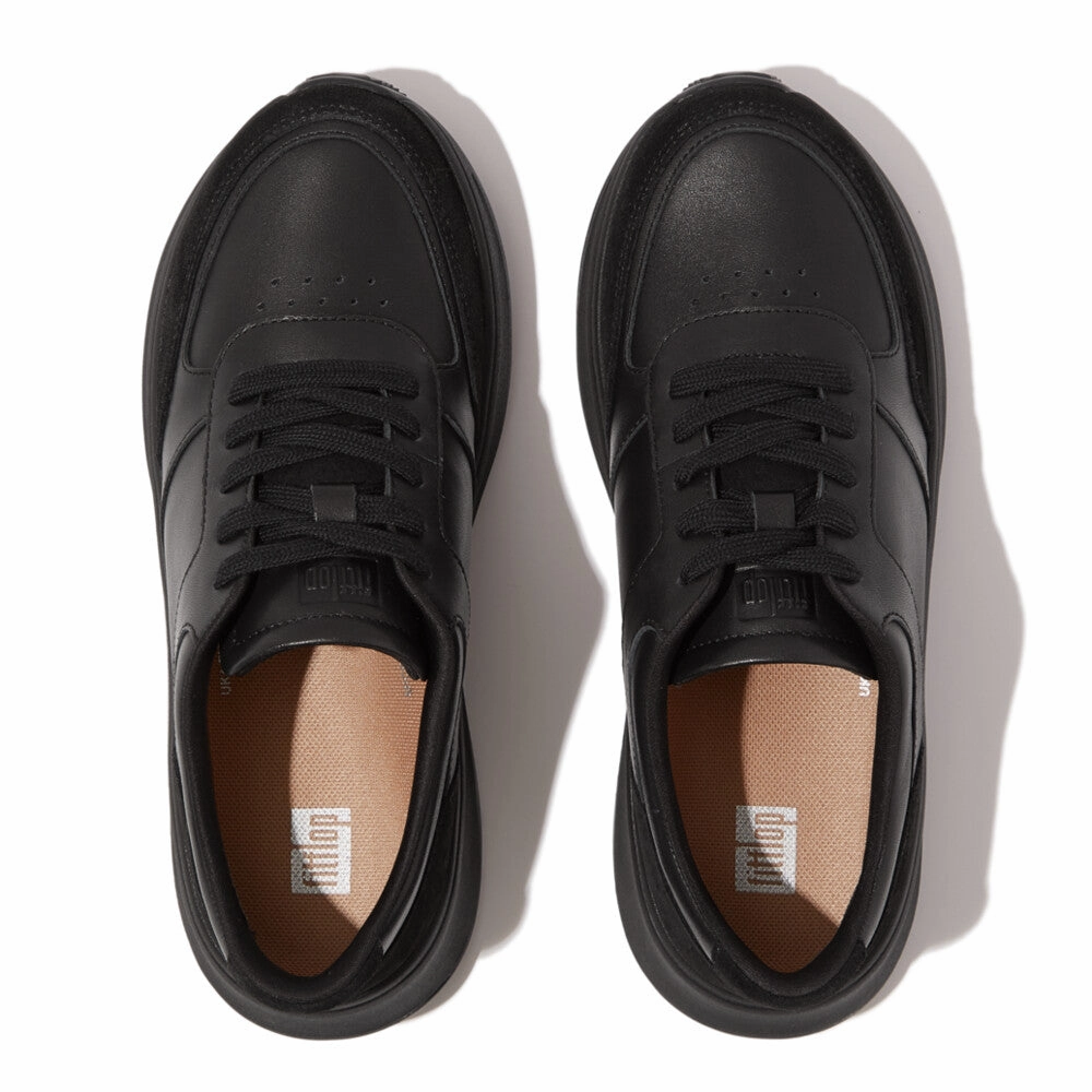 F-MODE LEATHER/SUEDE FLATFORM SNEAKERS (WOMEN)