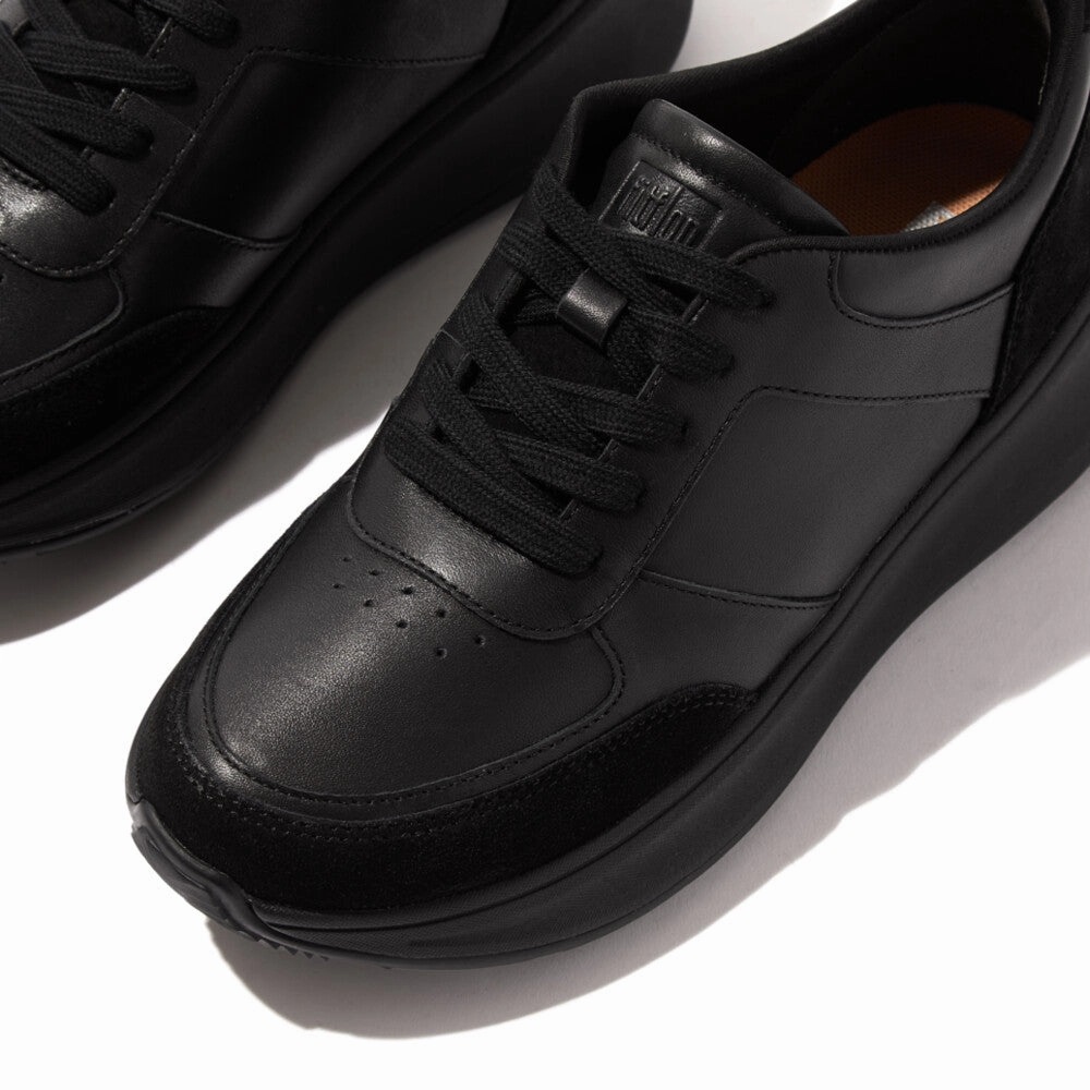 F-MODE LEATHER/SUEDE FLATFORM SNEAKERS (WOMEN)