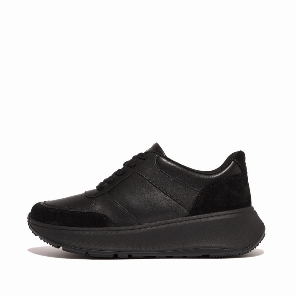 F-MODE LEATHER/SUEDE FLATFORM SNEAKERS (WOMEN)