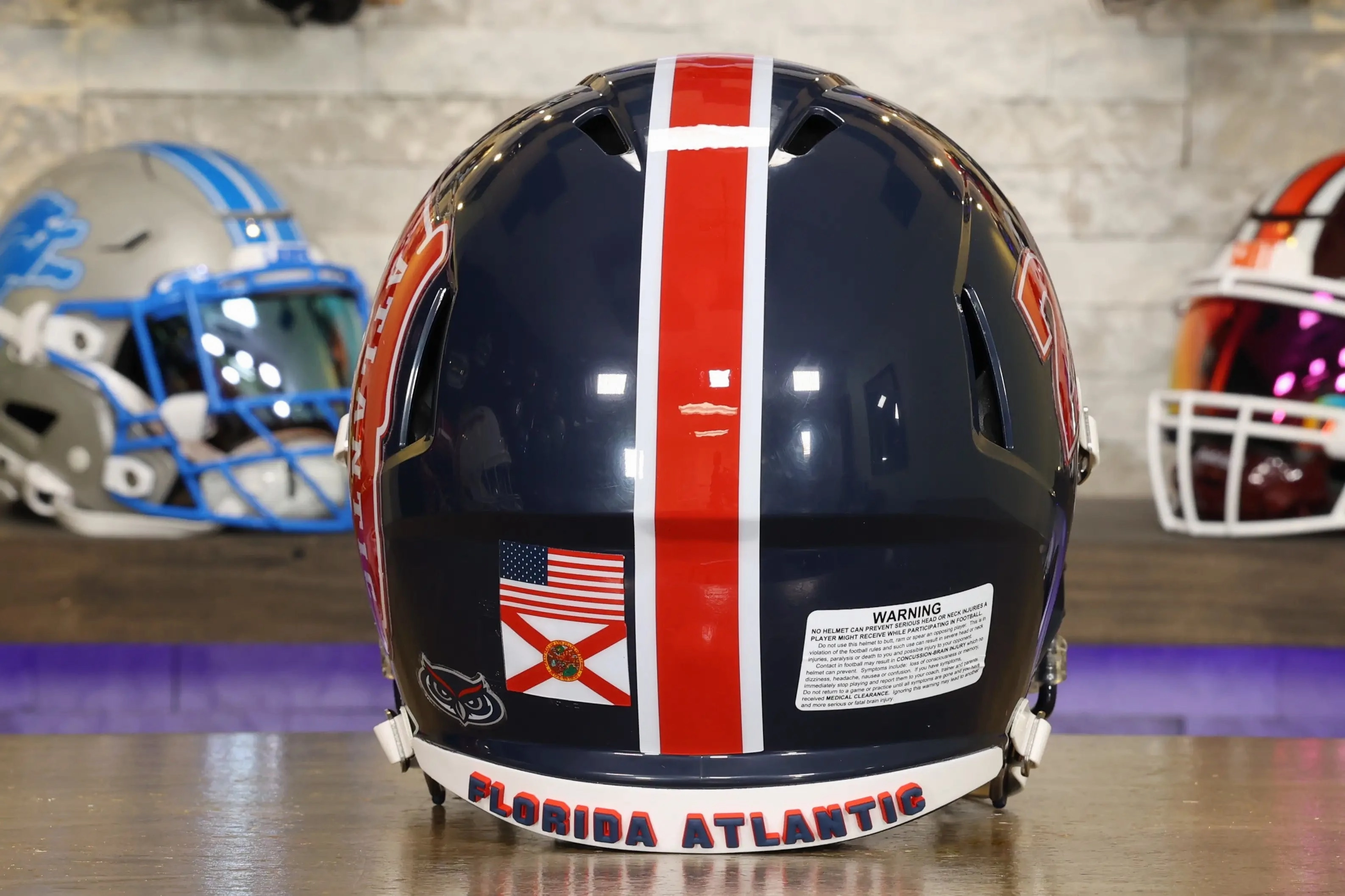 Florida Atlantic Owls Speed Authentic Helmet - Navy