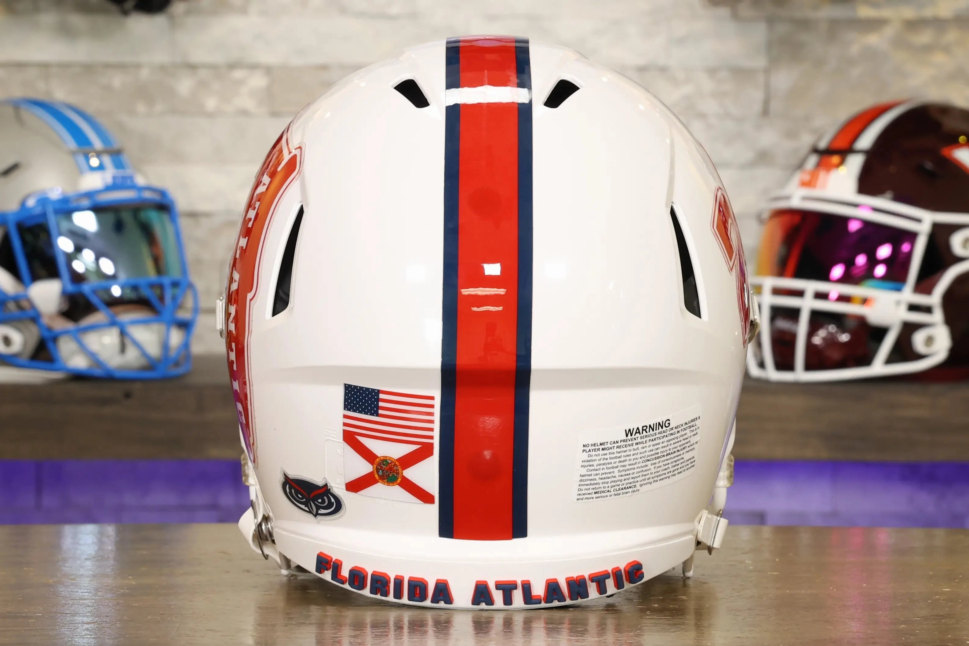 Florida Atlantic Owls Speed Authentic Helmet - White