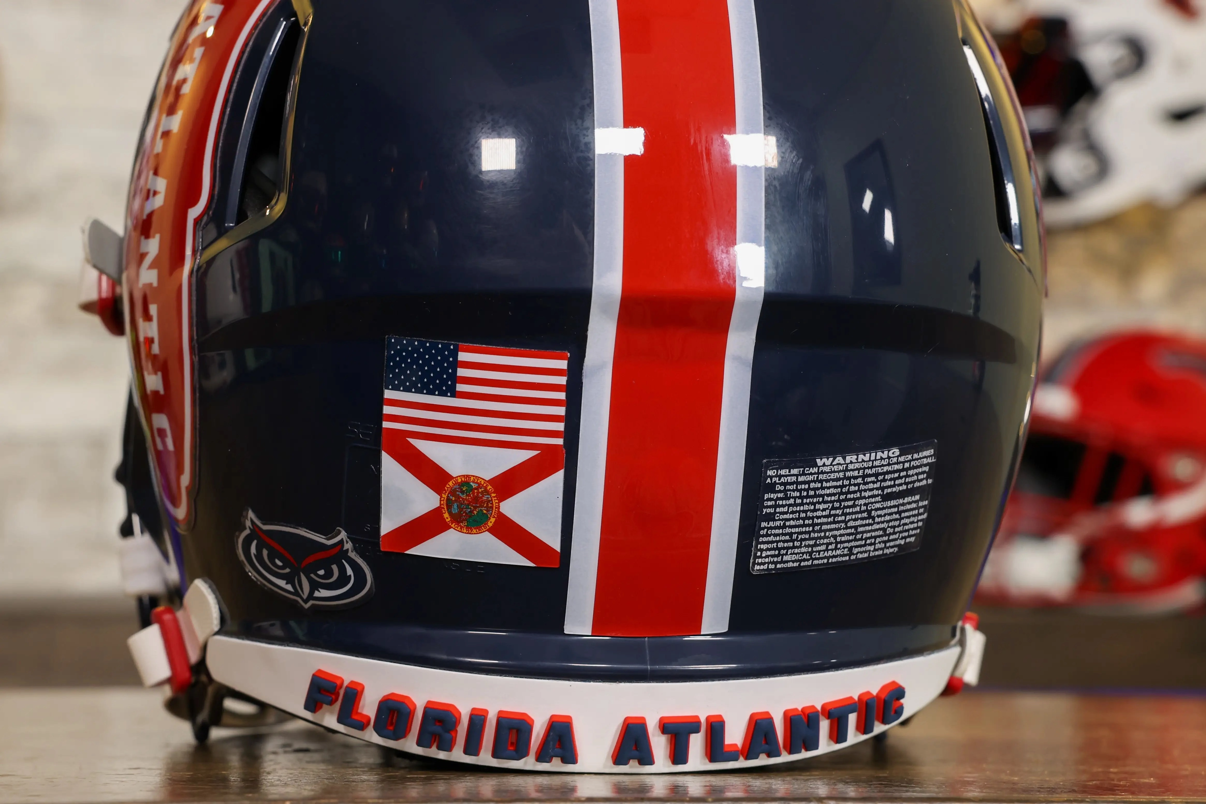 Florida Atlantic Owls Speed Authentic Helmet Navy - GG Edition