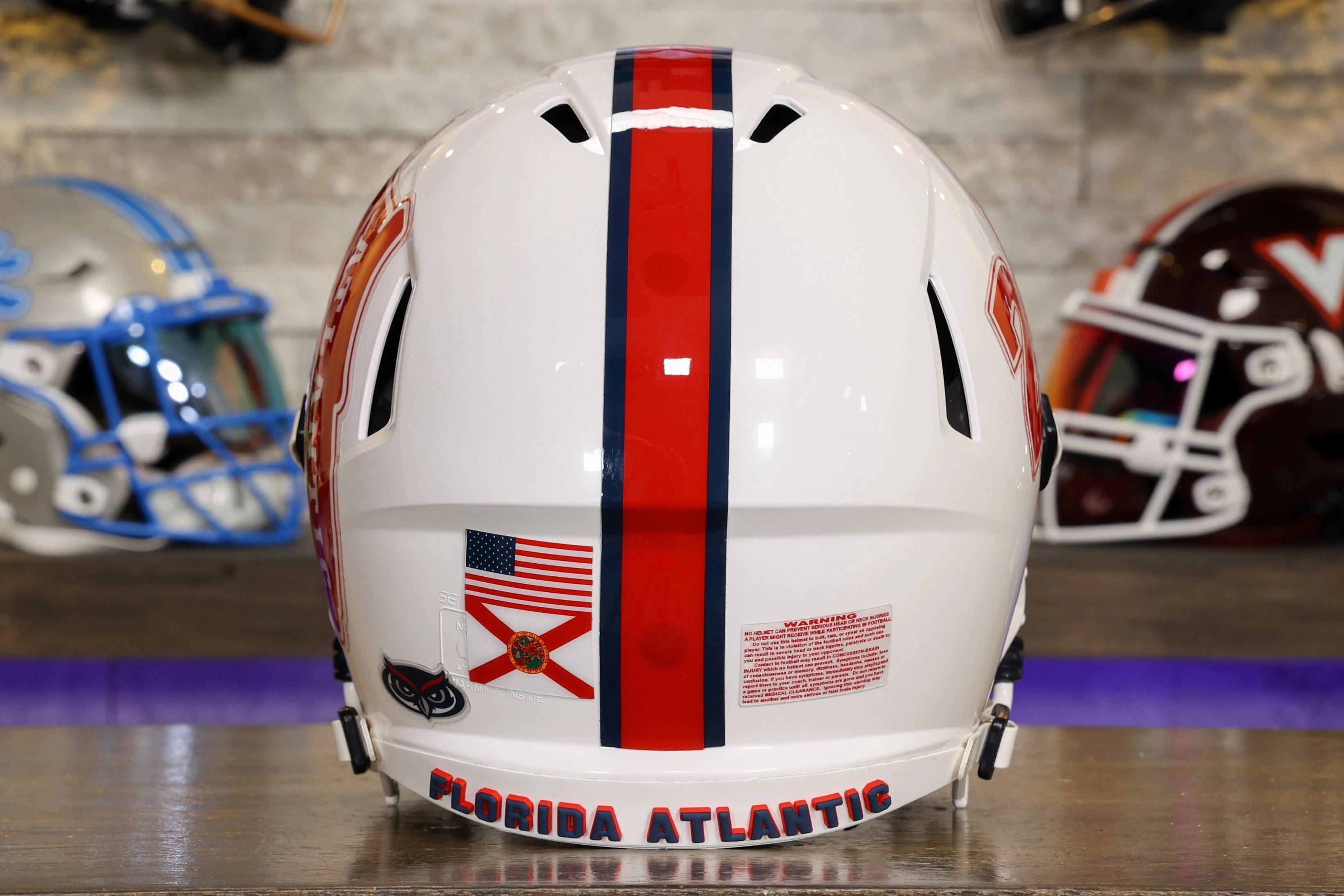 Florida Atlantic Owls Speed Authentic Helmet White - GG Edition