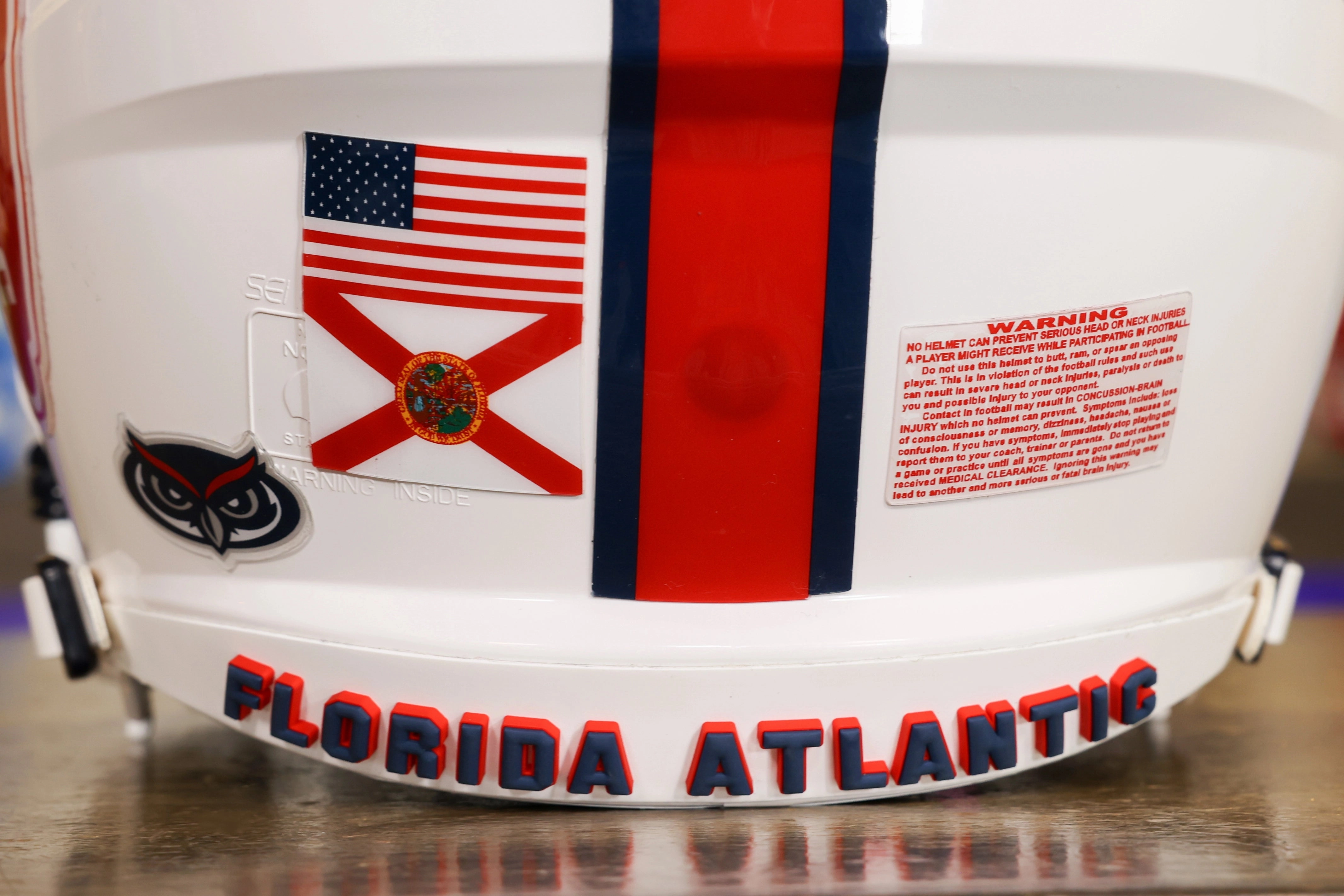 Florida Atlantic Owls Speed Authentic Helmet White - GG Edition