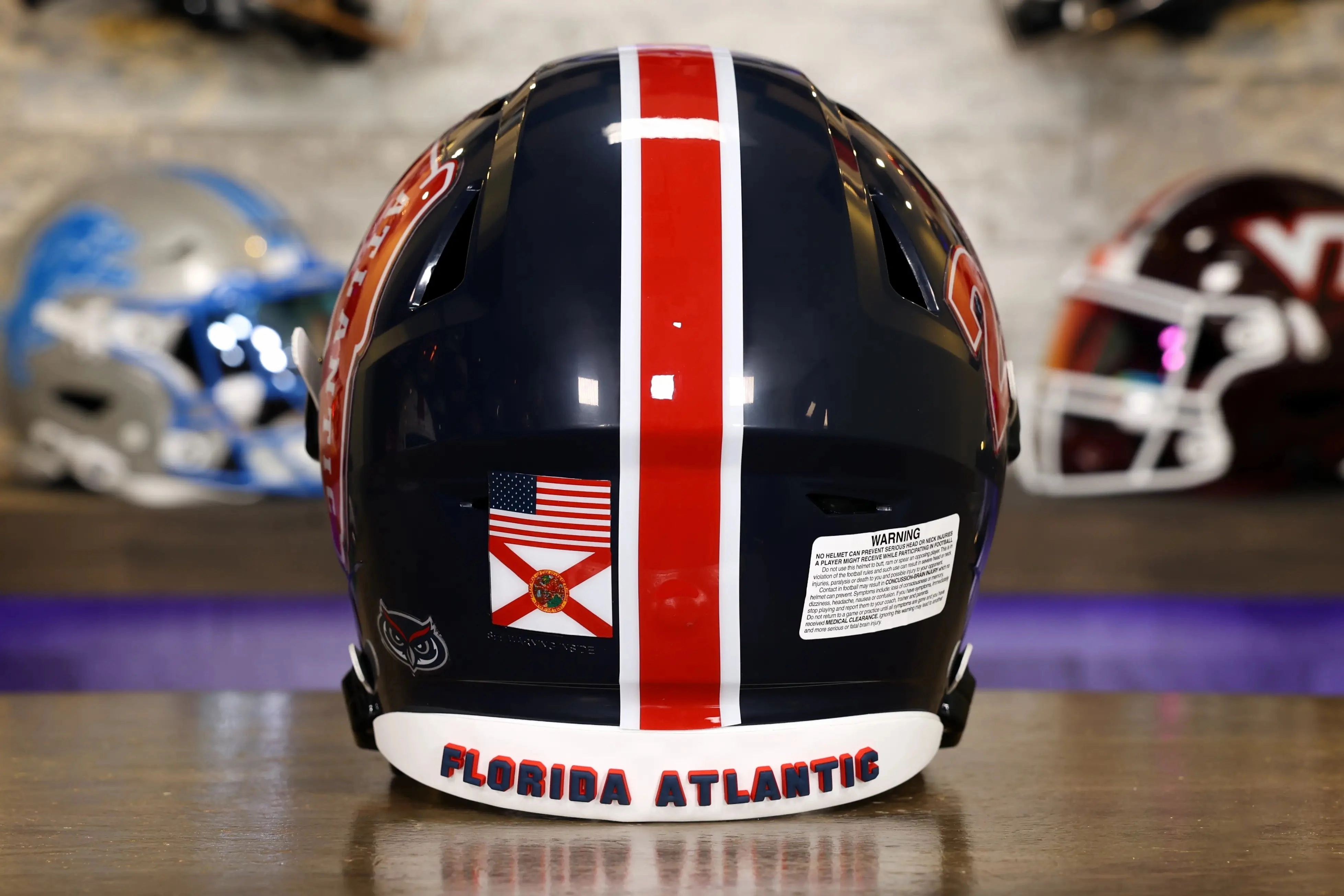 Florida Atlantic Owls SpeedFlex Authentic Helmet - Navy