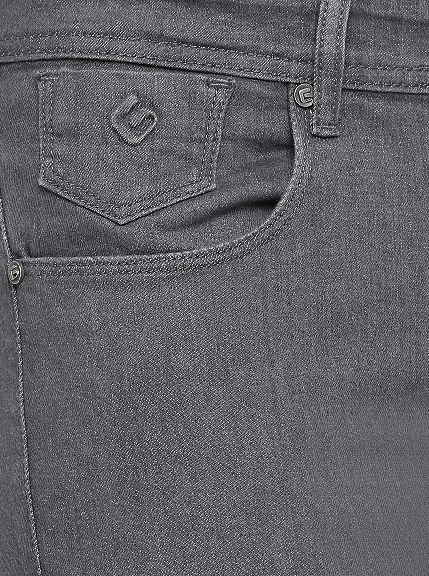 Grey Solid Narrow Fit Jeans | Greenfibre