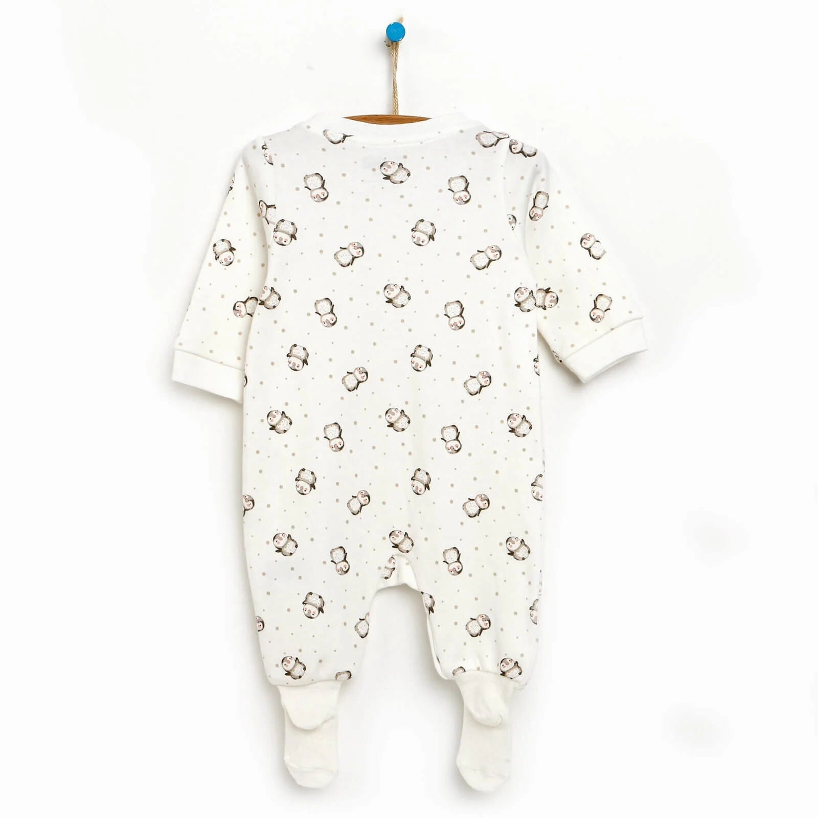 HelloBaby Newborn Baby Girl Footed Jumpsuit - Ecru