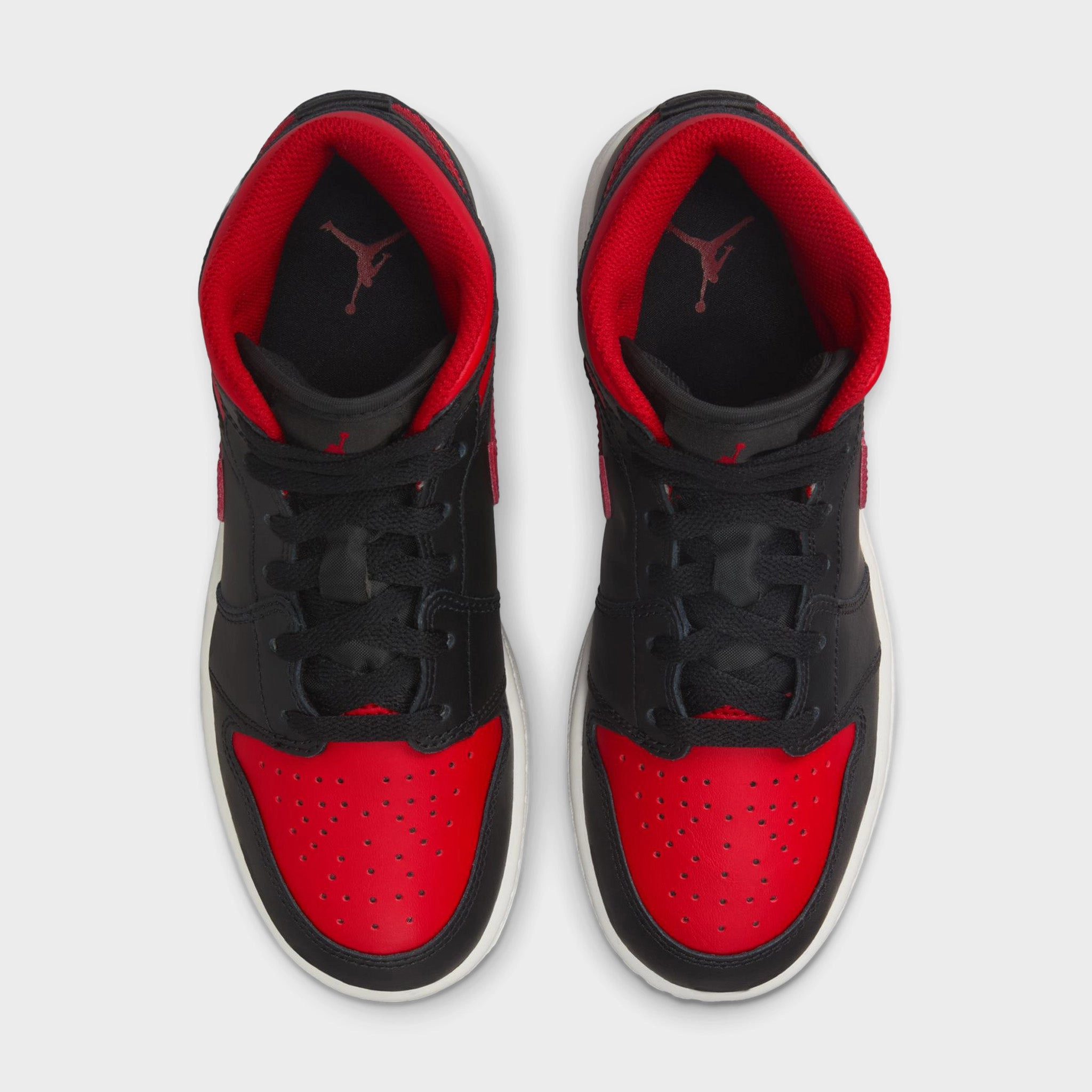 Jordan 1 Mid GS Black / Varsity Red - Summit White