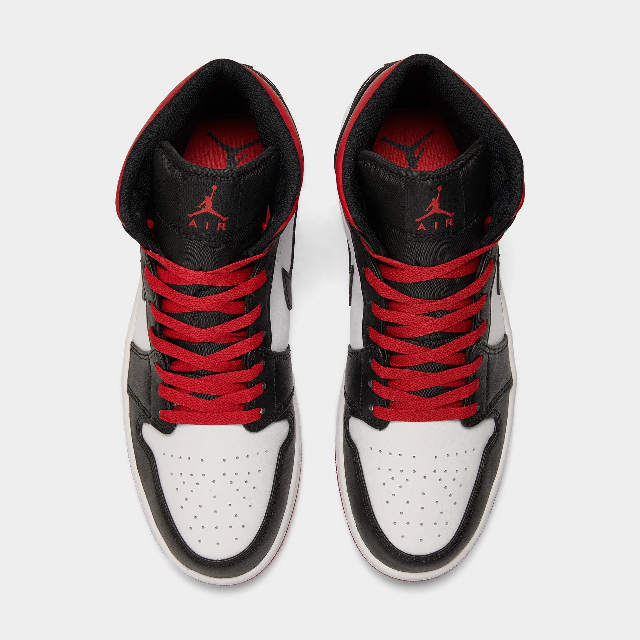 Jordan 1 Mid White / Gym Red - Black