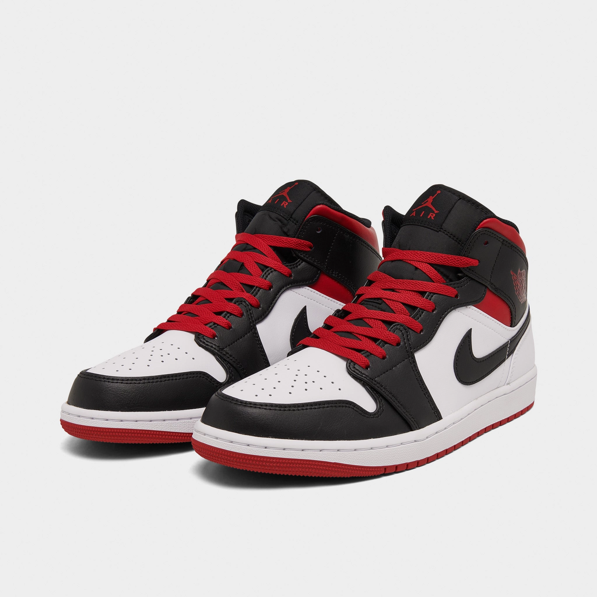 Jordan 1 Mid White / Gym Red - Black