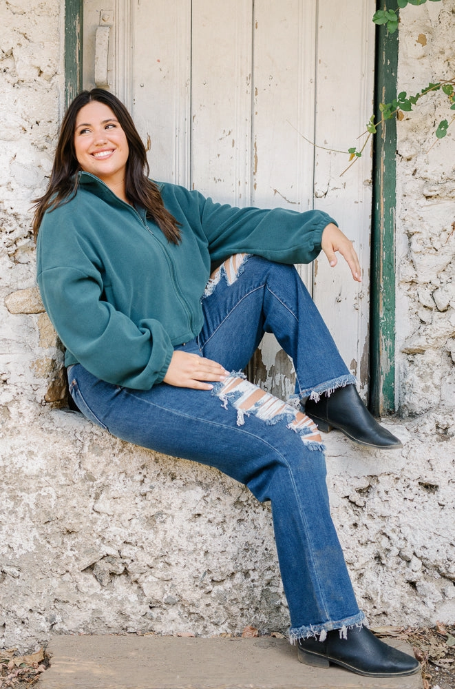 Lauren Mid Rise Distressed Dad Jeans - PLUS