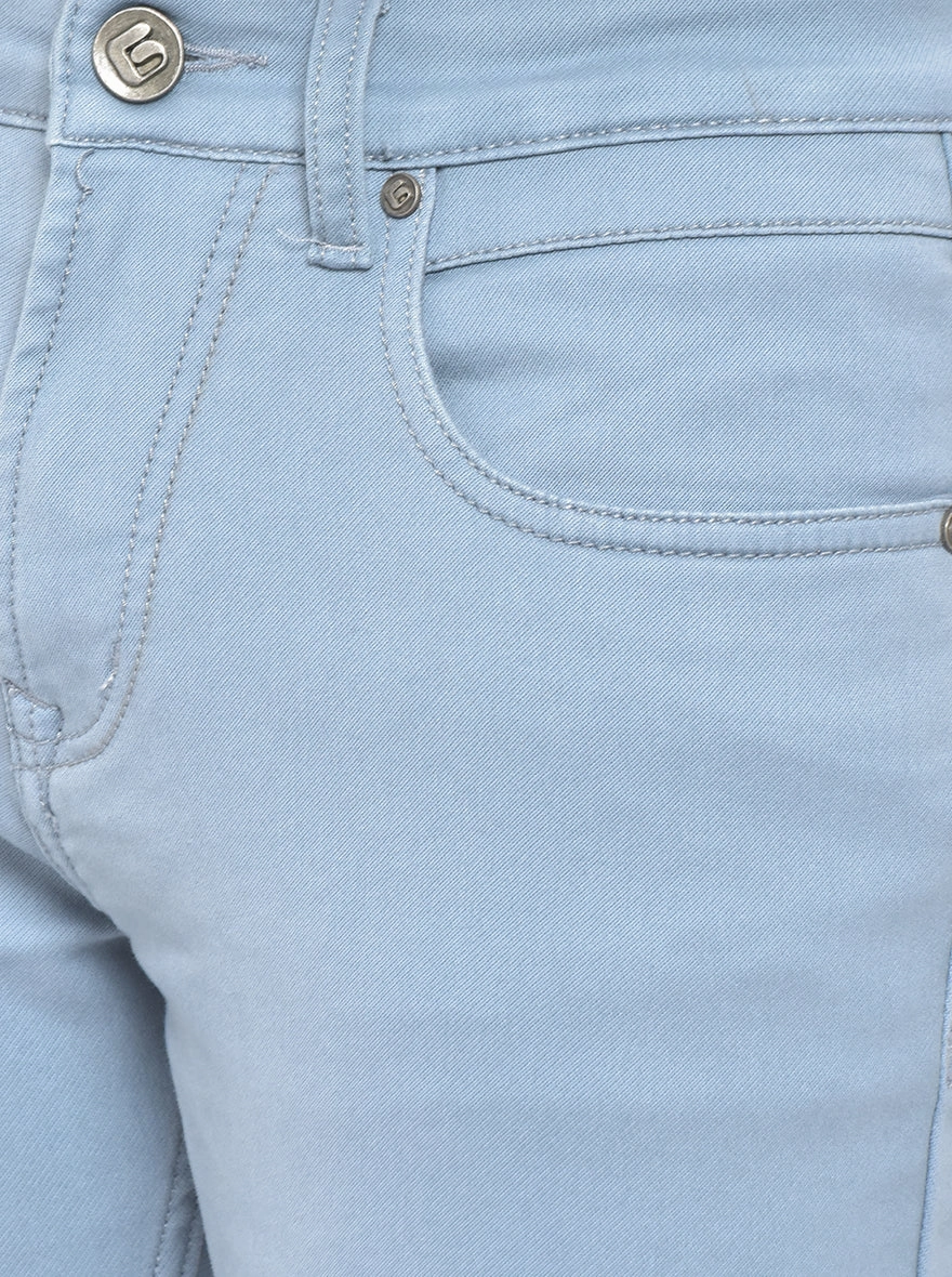 Light Blue Washed Narrow Fit Jeans | Greenfibre