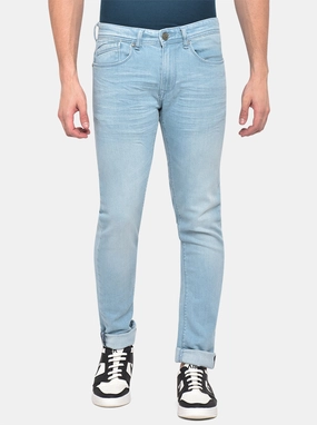 Light Blue Washed Narrow Fit Jeans | Greenfibre