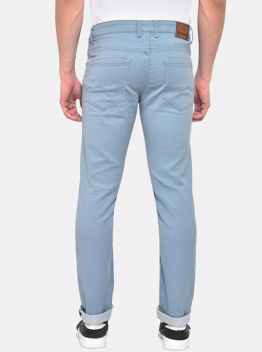 Light Blue Washed Narrow Fit Jeans | Greenfibre