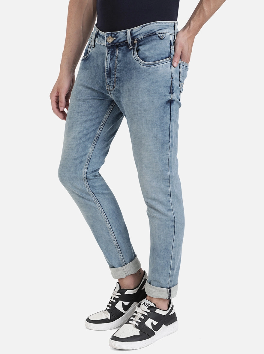 Light Blue Washed Slim Fit Jeans | JadeBlue