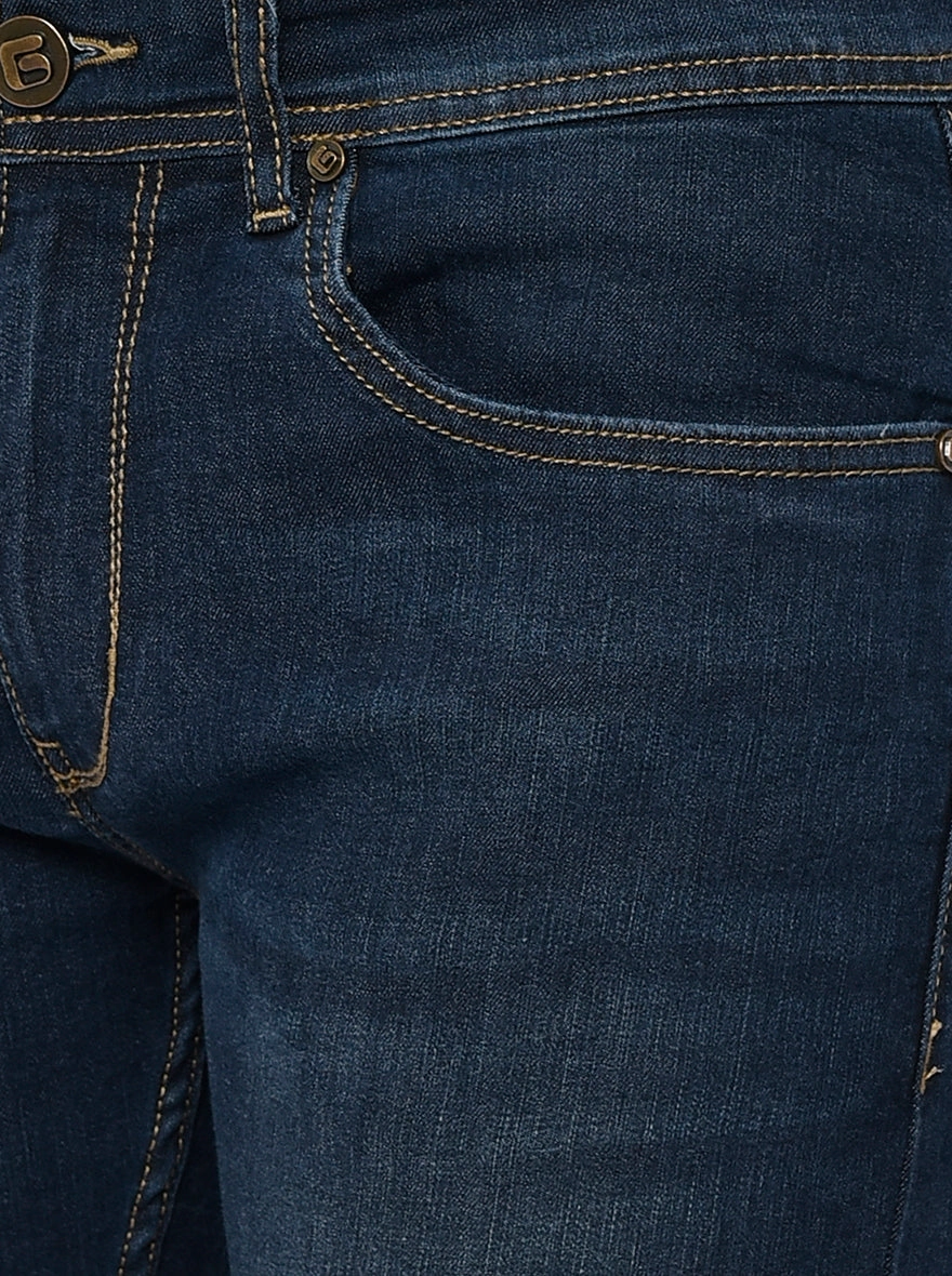 Mid Blue Washed Narrow Fit Jeans | Greenfibre