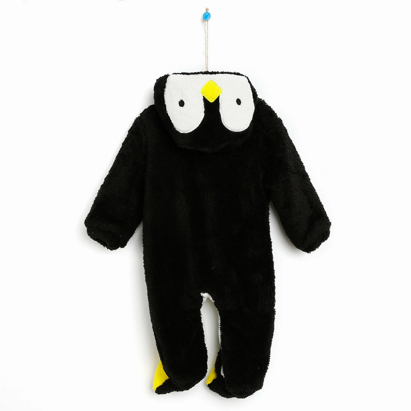 Midimod Newborn Welsoft Penguin Footed Jumpsuit - Black