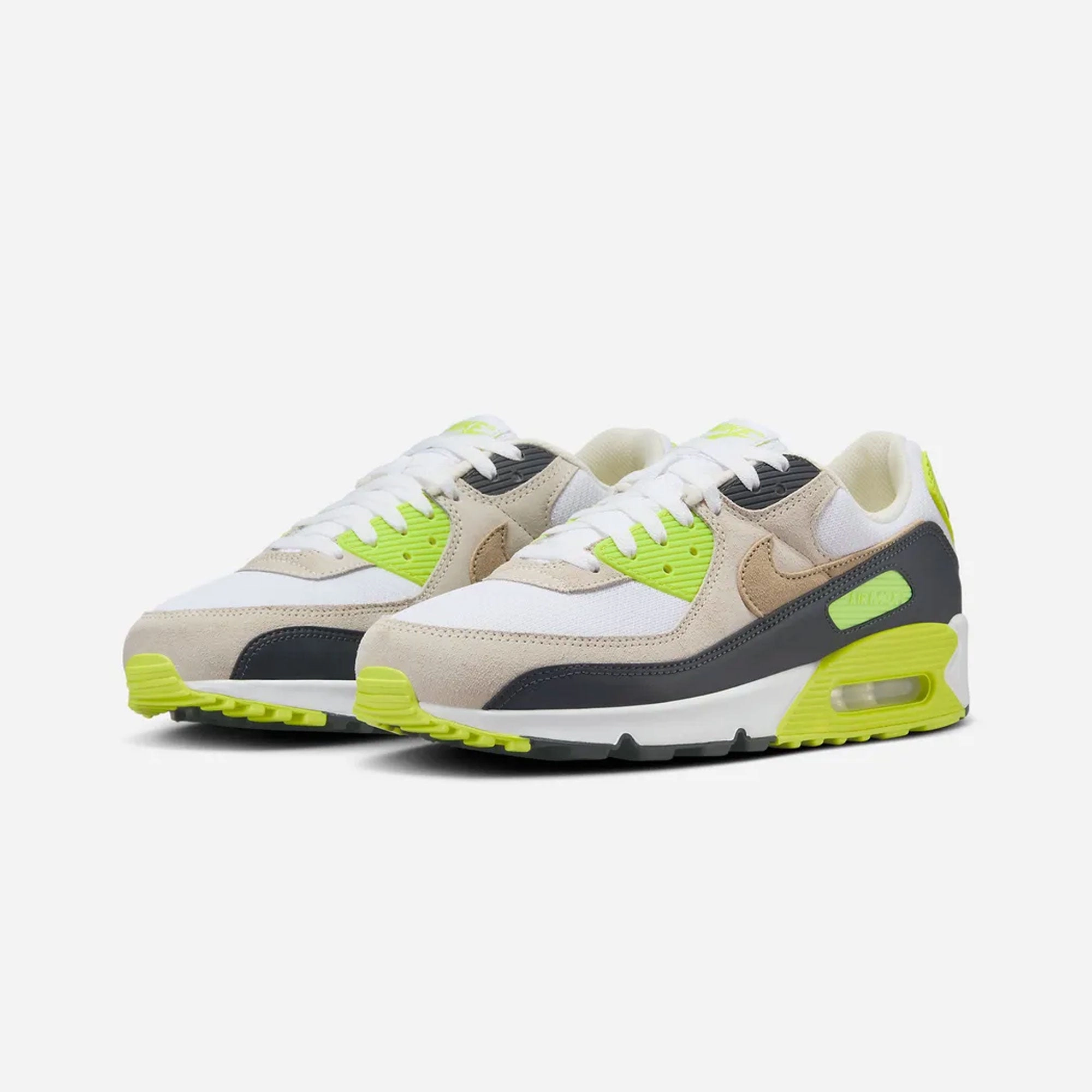 NIKE | AIR MAX 90 { WHITE/KHAKI-CYBER-DK SMOKE GREY