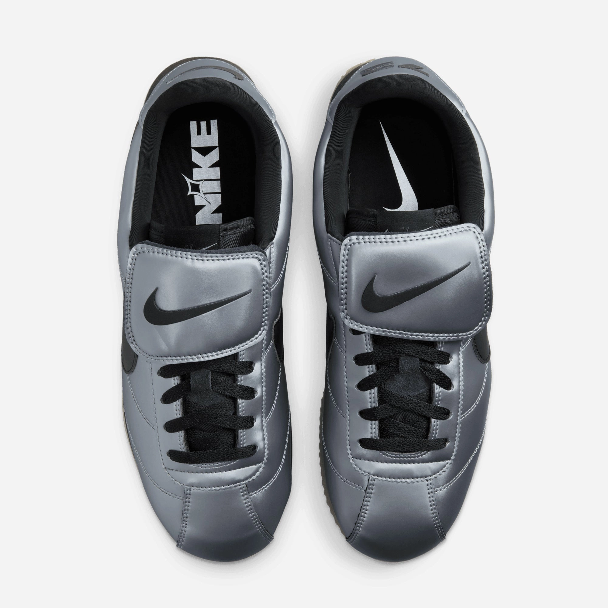 NIKE | CORTEZ { MTLC COOL GREY/BLACK-GUM DARK BROWN