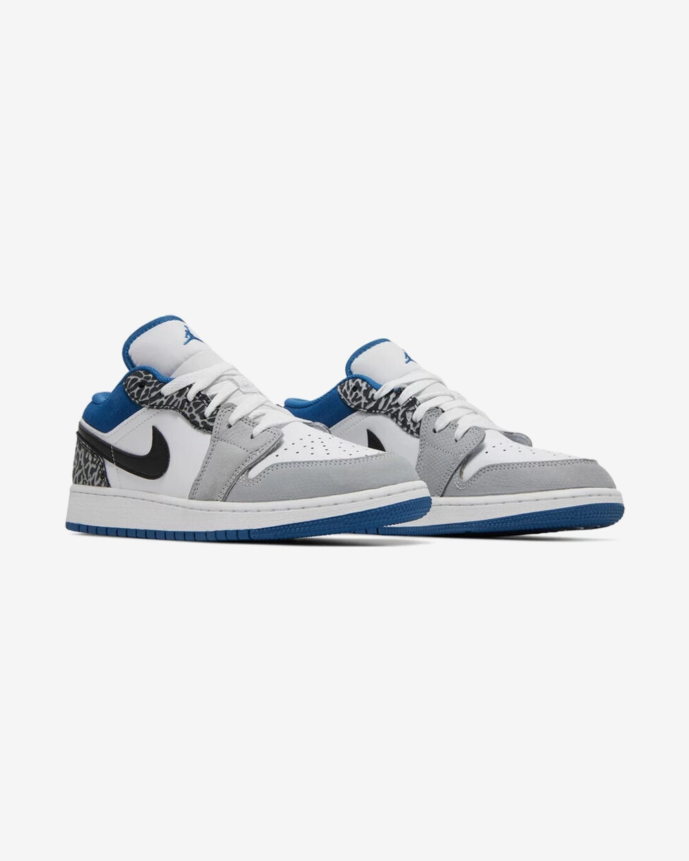 NIKE AIR JORDAN1 LOW GS SE WHITE GREY TRUE BLUE