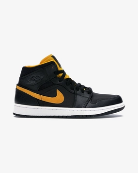 NIKE AIR JORDAN1 MID SE BLACK UNIVERSITY GOLD