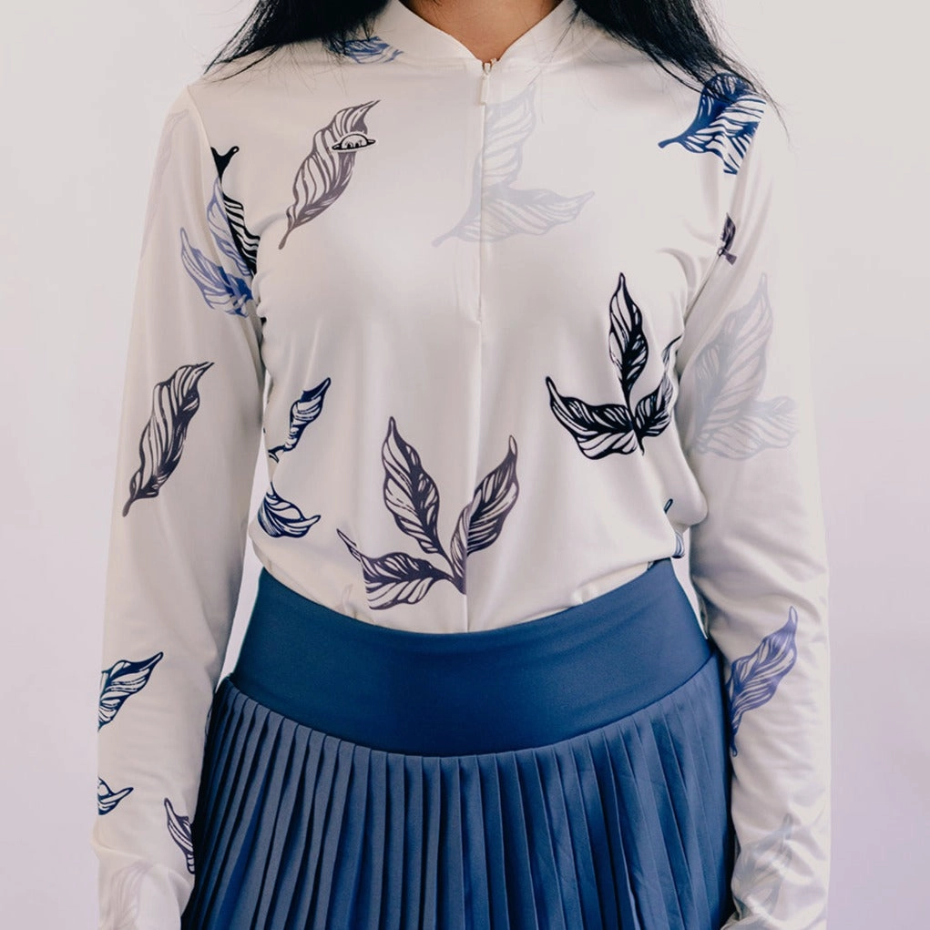RADMOR Olivia Recycled Windfall Long Sleeve - Snow White/Wisteria