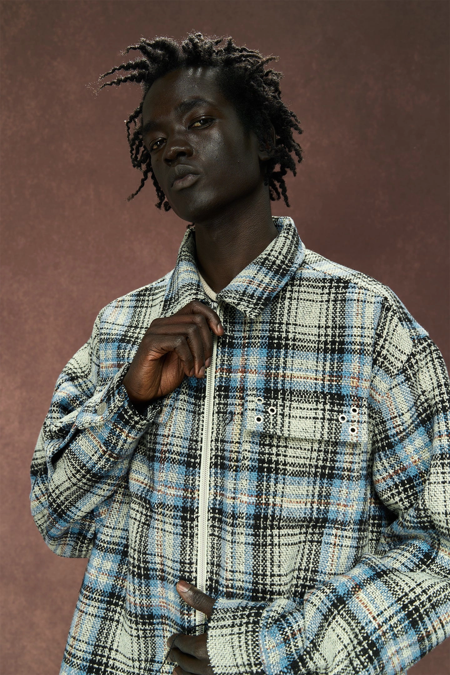 Raw Edge Deconstructed Plaid Shirt