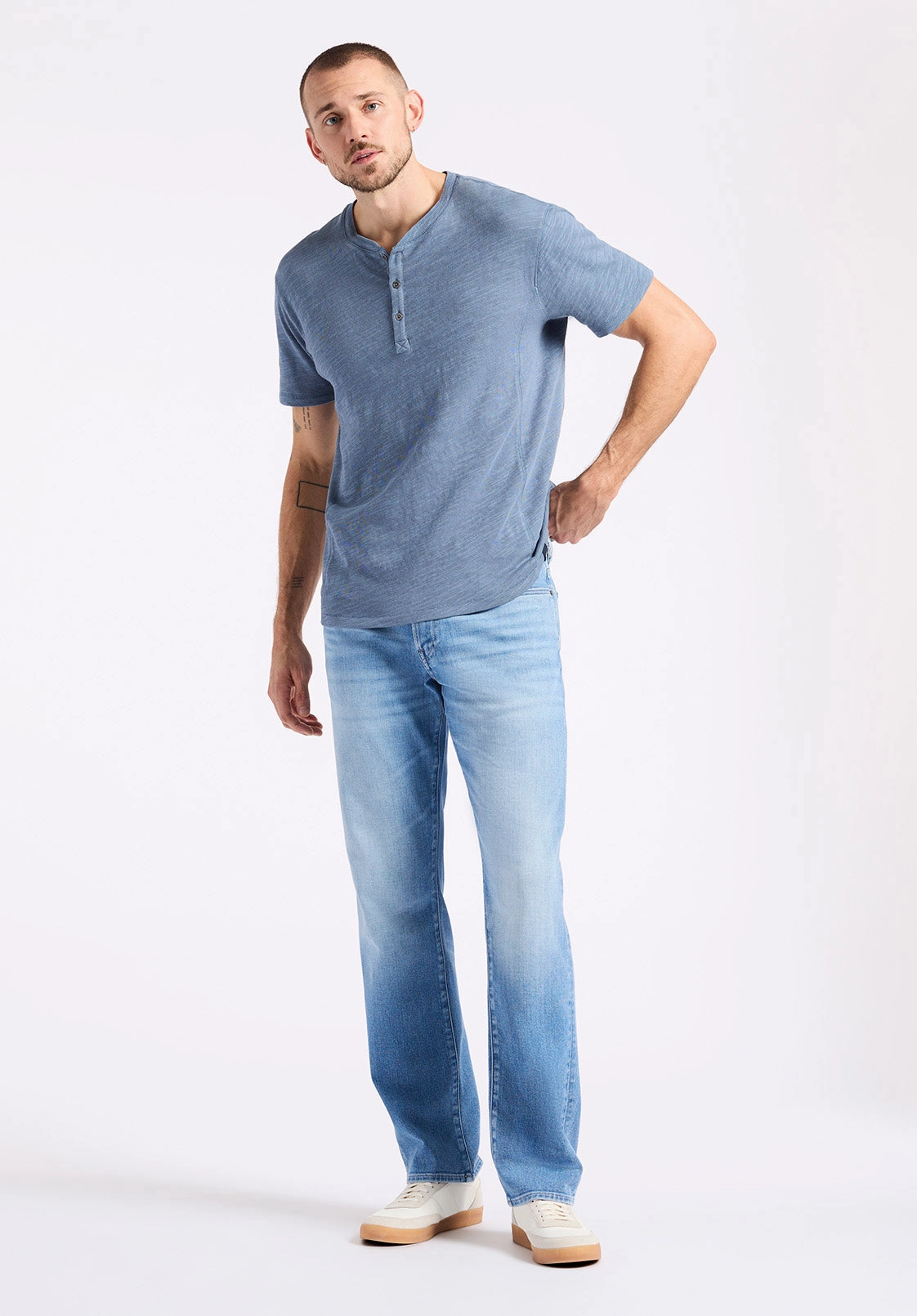 Relaxed Straight Driven Men's Jeans, Vintage Blue - BM26083