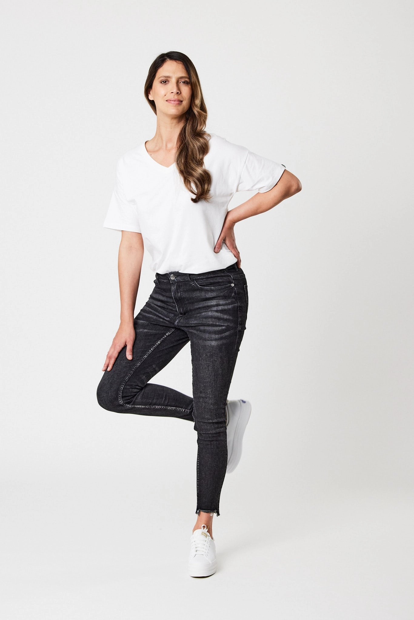 Shine On Label Smith Washed Black Skinny jean