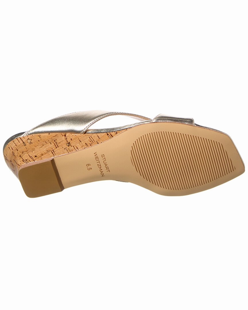 Stuart Weitzman Miami 50 Leather Wedge Sandal