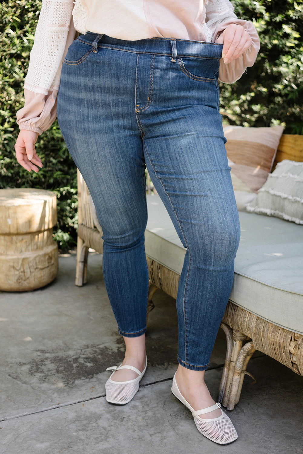 Sue Patch Pocket Pull-On Classic Skinny Jeans - PLUS