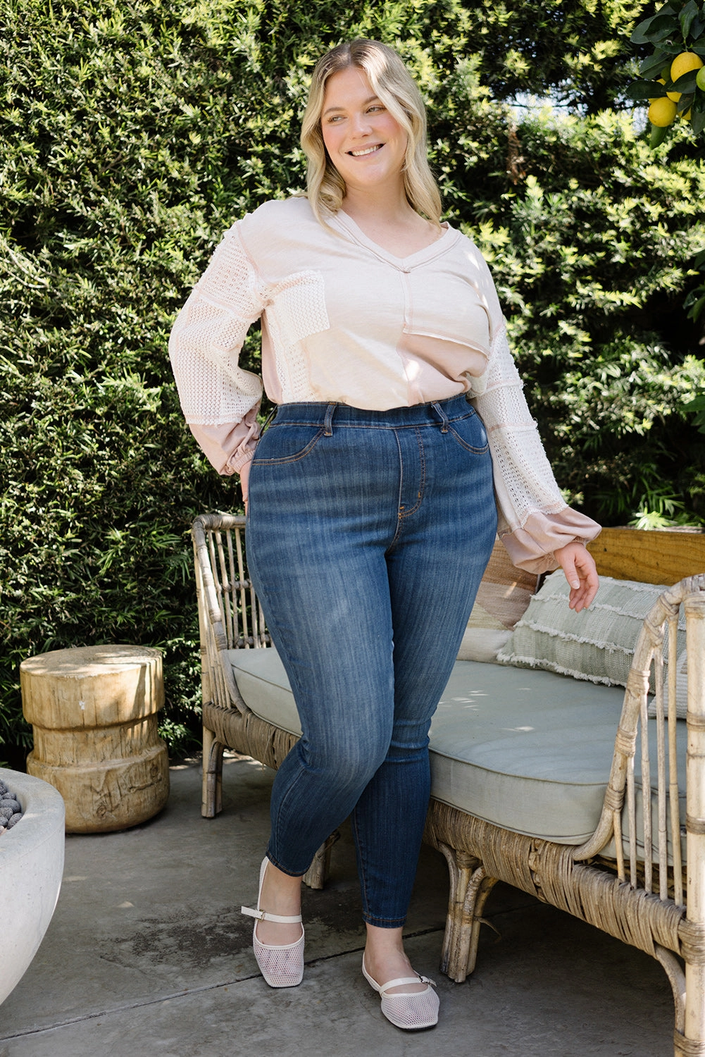 Sue Patch Pocket Pull-On Classic Skinny Jeans - PLUS