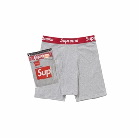 Supreme Hanes Boxer Briefs (2 stk.) Heather Grey