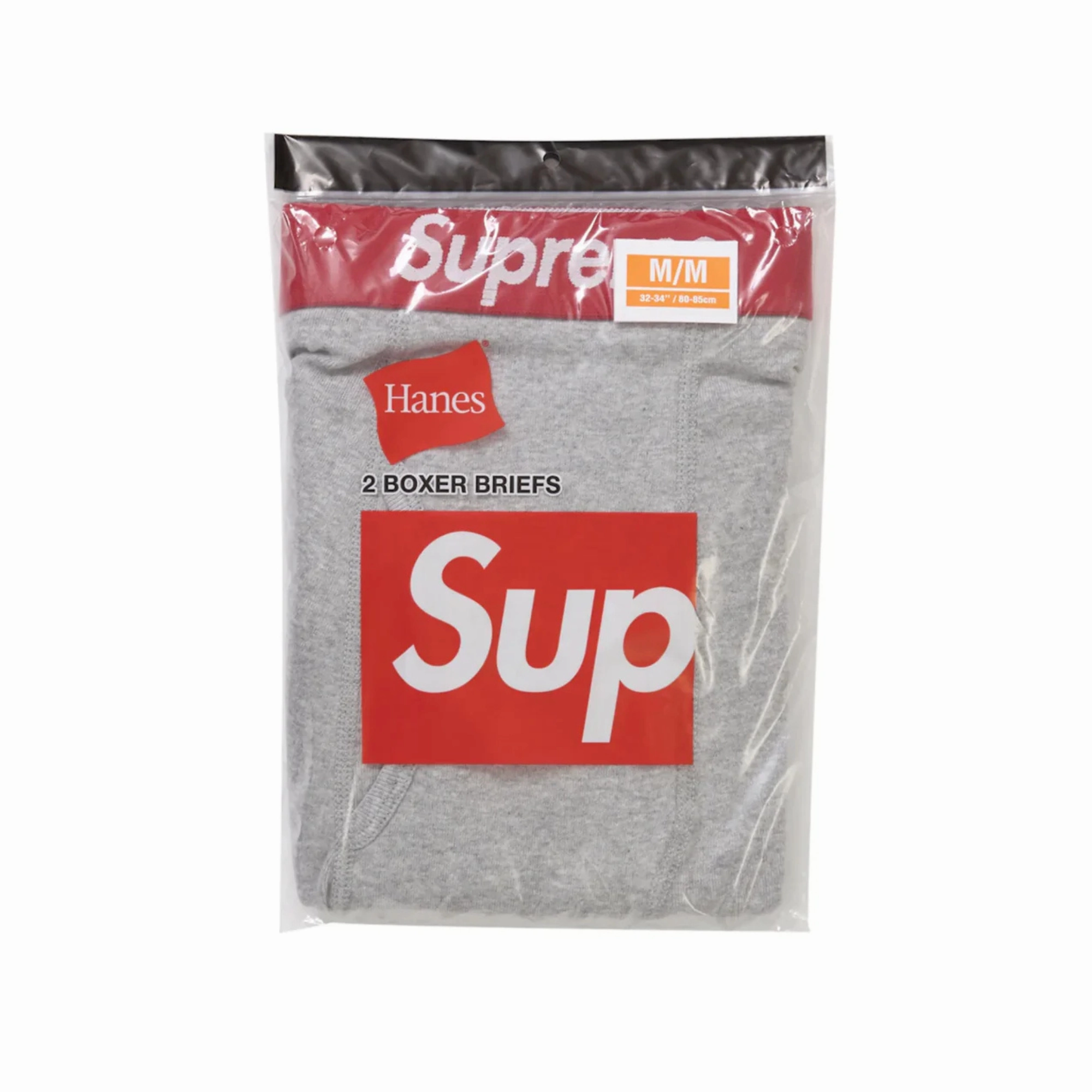 Supreme Hanes Boxer Briefs (2 stk.) Heather Grey