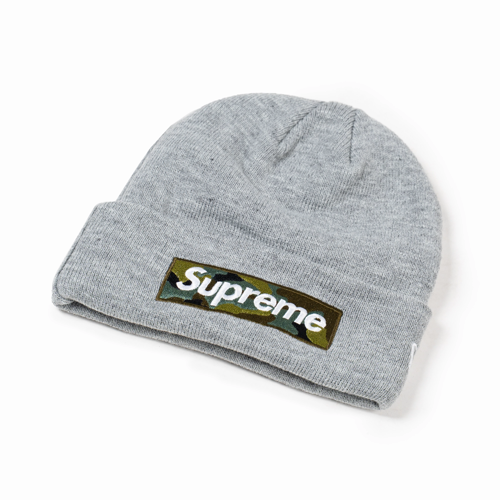 Supreme New Era Box Logo Beanie (FW23) Camo Grey