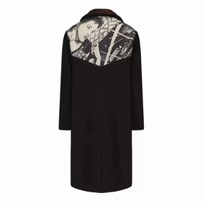 Tie-Dye Wool Two-in-One Asymmetric Riser Coat