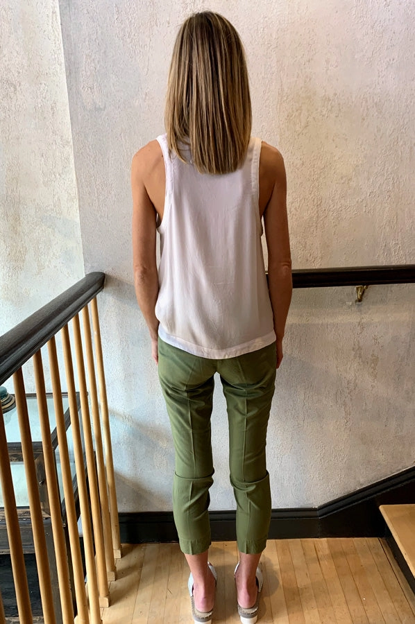 V Neck Tank - White