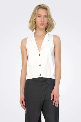 V Neck Waistcoat - Bianco