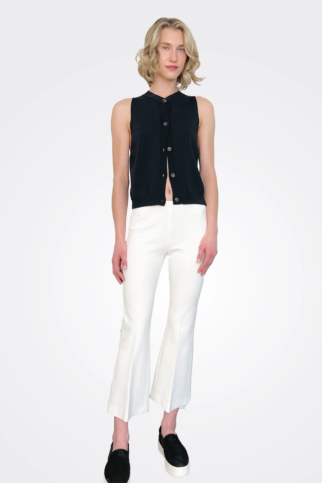 V Neck Waistcoat - Nero